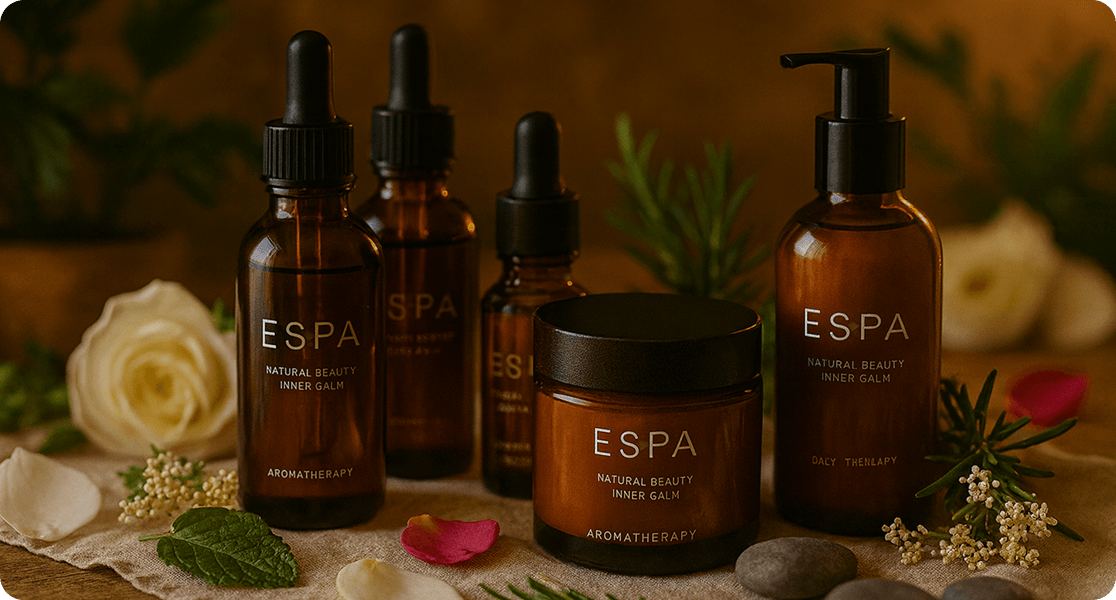 Premium spa products on display