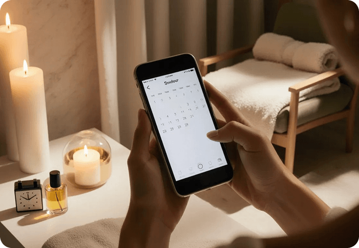 Spa booking on phone