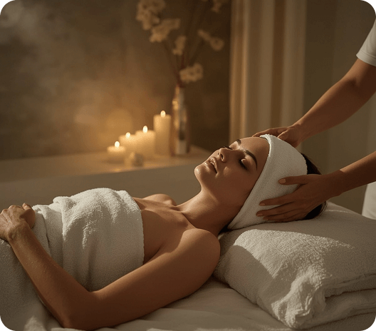 Relaxing facial treatment