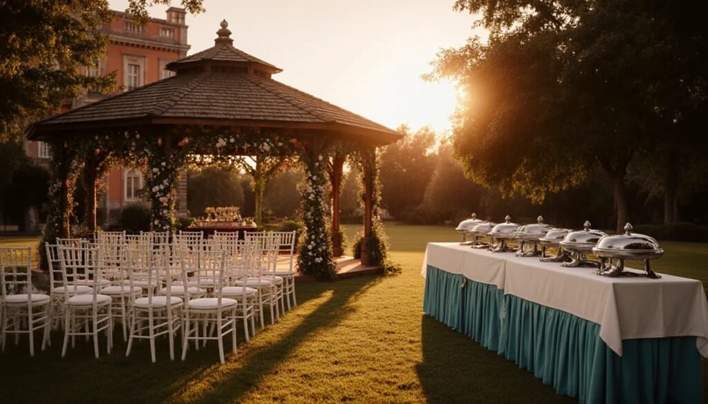 Gourmet wedding catering with vegetarian and vegan options at Tre-Ysgawen Hall.