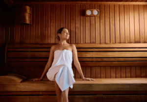 Sauna experience at a spa hotel during a relaxing spa break in Anglesey