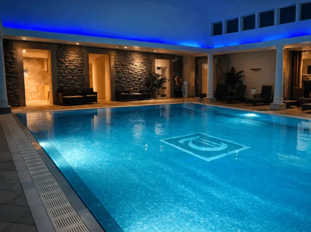 Spa swimming pool at Tre-Ysgawen Hall in Anglesey