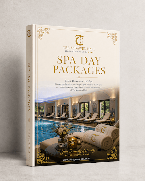 Spa day packages brochure for Tre-Ysgawen Hall spa in Anglesey
