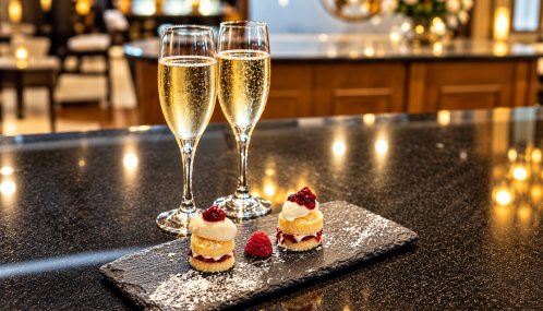 Sparkling Afternoon Tea with prosecco and handcrafted cakes at Tre-Ysgawen Hall in Anglesey